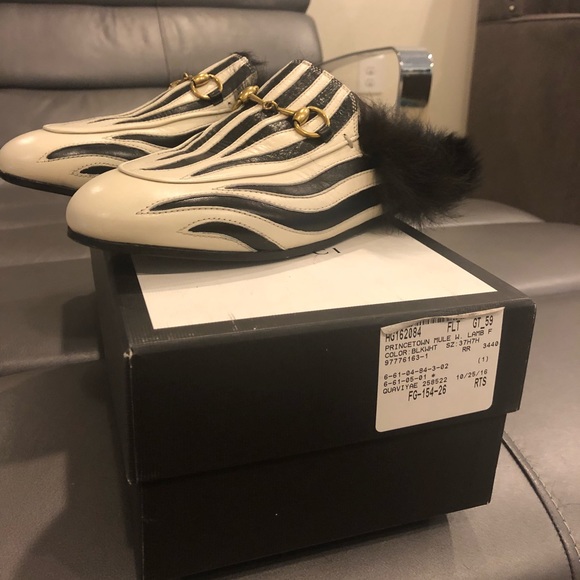 GUCCI Princeton Mule BLK/WHT - Picture 2 of 7